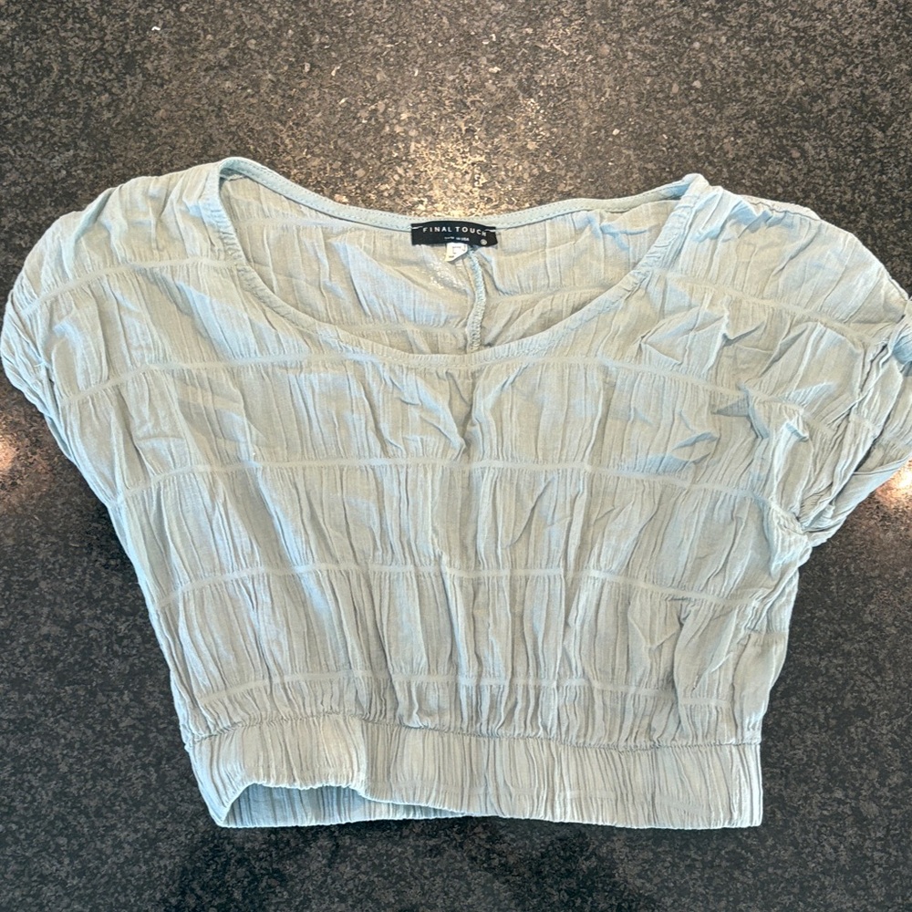 Pixie Mood Sky Blue Crop Top